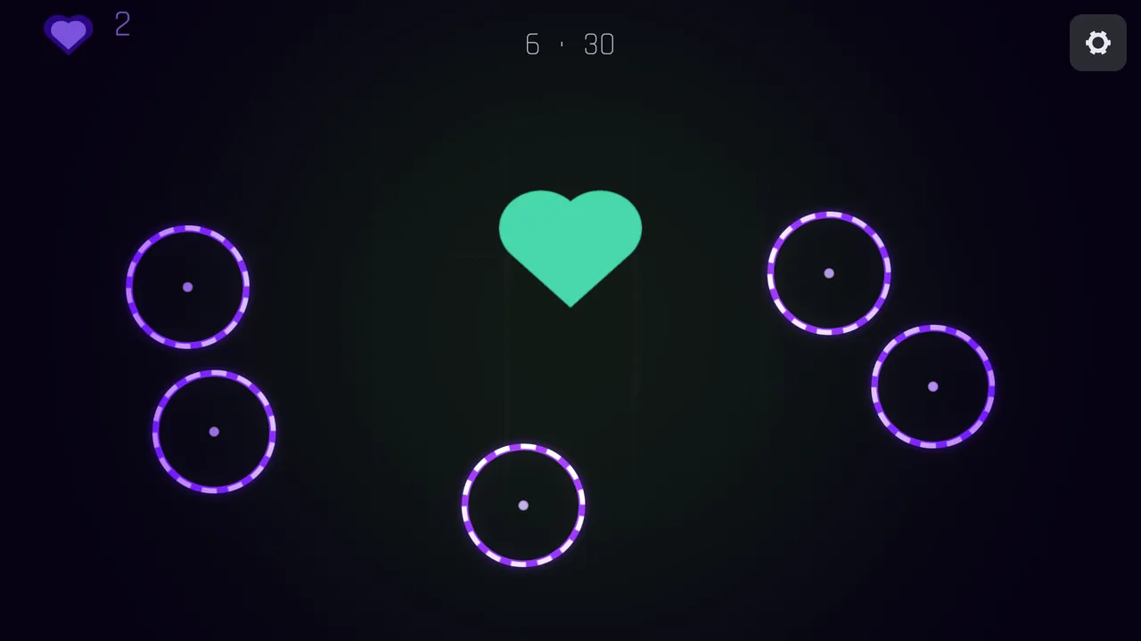 A large green heart in the middle of the board, the rare pickup that returns a life.